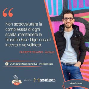 la citazione di Giuseppe sul fatto di imparare facendo startup