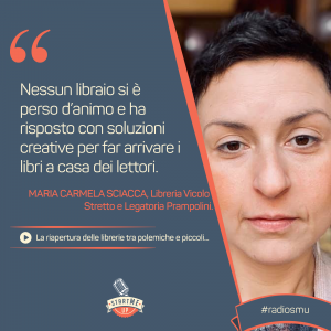 La citazione di Maria Carmela Sciacca di Legatoria Prampolini sulla riapertura delle librerie