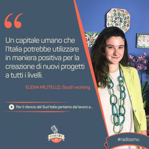 La citazione di Elena di South Working su lavoro a distanza nel Sud Italia