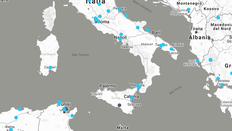 La mappa dei tedx al Sud Italia